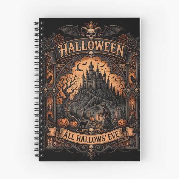 Item preview, Halloween Gothic Castle Witch Graveyard All Hallows Eve Art designed and sold by DarkOriginArts.