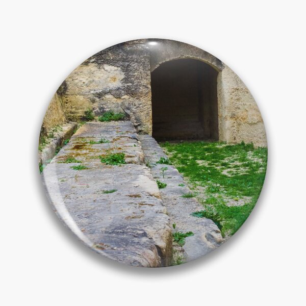Item preview, Ancient Stone Tunnel Entrance and Weathered Ruins With Green Grass and Mossy Pathway designed and sold by Nmallia.