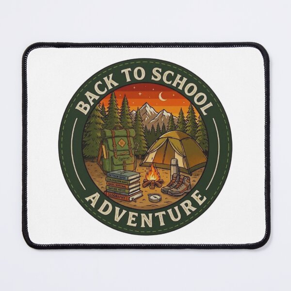 Item preview, Back to School Adventure – Vintage Outdoor Camping & Hiking Badge designed and sold by GabeMountainArt.