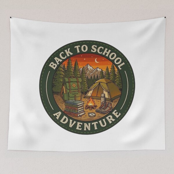 Item preview, Back to School Adventure – Vintage Outdoor Camping & Hiking Badge designed and sold by GabeMountainArt.