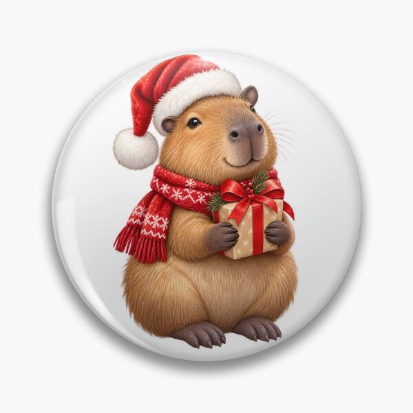 Item preview, Cute Christmas Capybara with Holiday Gift designed and sold by aleano2026.