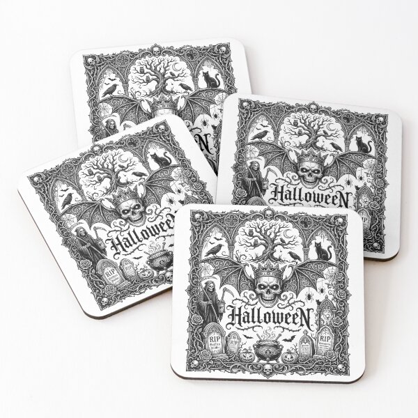 Item preview, Halloween Winged Skull Grim Reaper Graveyard Gothic Engraving designed and sold by DarkOriginArts.
