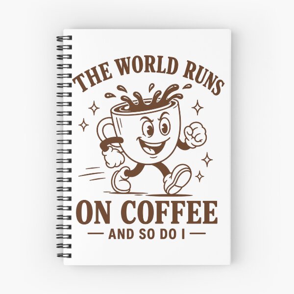 Item preview, The World Runs On Coffee Retro Mascot designed and sold by ElcastDesigns.