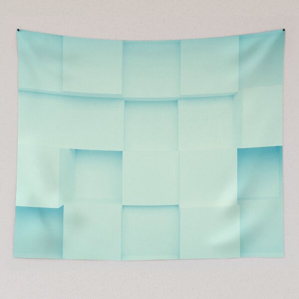 Item preview, 3D Cube Pattern – Light Blue Geometric Abstract Print designed and sold by BuckaBaby.