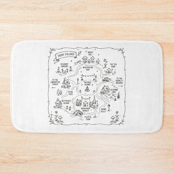 Item preview, Enchanted Fairy Village Map - Whimsical Cottagecore Fantasy Illustration designed and sold by witchlingart.