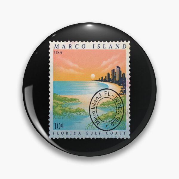 Item preview, Marco Island Florida Crescent Beach Luxury Coast Stamp Sticker designed and sold by stickercuffs.