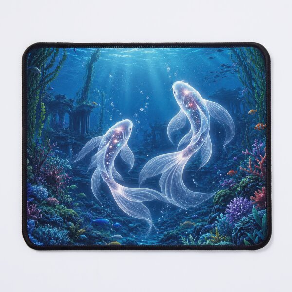 Item preview, Enchanted Koi Beneath Ocean Depths mouse pad  designed and sold by Designertanya.