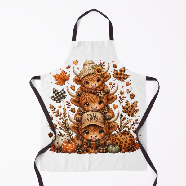 Item preview, Fall Vibes - Cute Baby Highland Cows Stacked Autumn Design designed and sold by larbimalki.