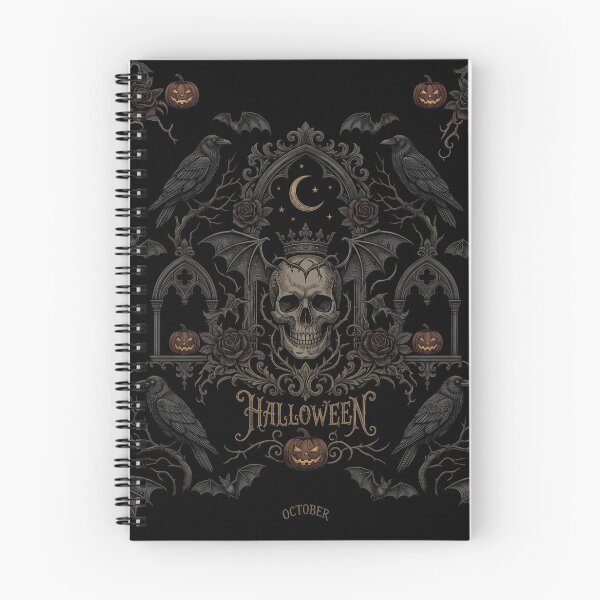 Item preview, Halloween Gothic Skull Raven Seamless Pattern October Design designed and sold by DarkOriginArts.