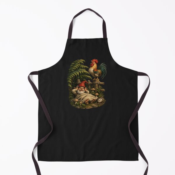 Item preview, Too Early for Crowing – Funny Forest Gnome Illustration designed and sold by Alpine-Ink.