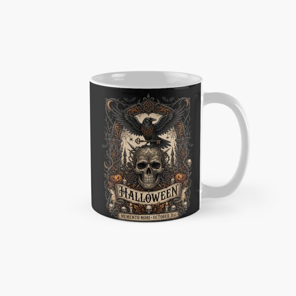 Item preview, Raven Skull Memento Mori Halloween Gothic Ornate Poster designed and sold by DarkOriginArts.