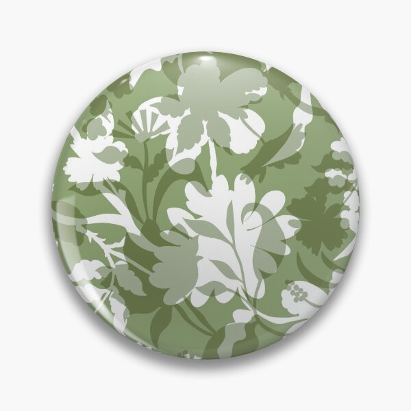 Item preview, Veiled flora - moss green designed and sold by Fabricatemyart.