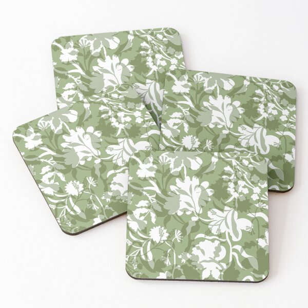 Item preview, Veiled flora - moss green designed and sold by Fabricatemyart.