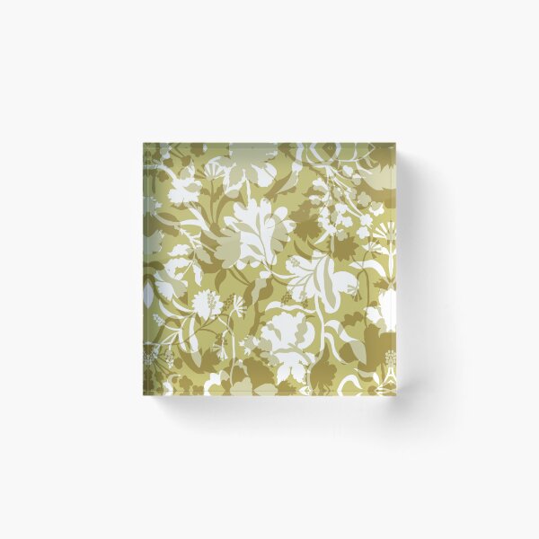 Item preview, Veiled flora - golden olive designed and sold by Fabricatemyart.