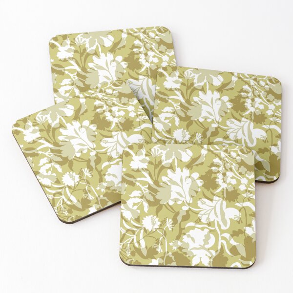 Item preview, Veiled flora - golden olive designed and sold by Fabricatemyart.