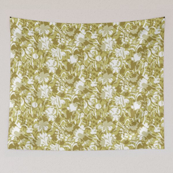 Item preview, Veiled flora - golden olive designed and sold by Fabricatemyart.