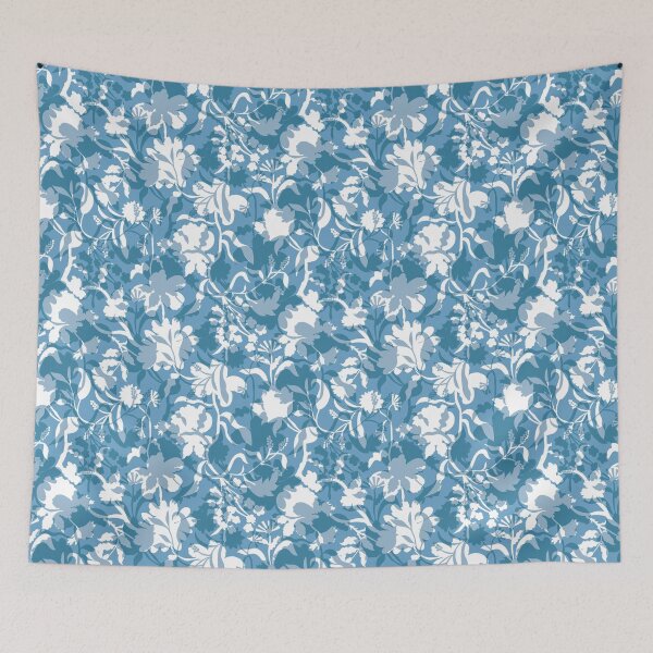 Item preview, Veiled flora - Glacier Blue designed and sold by Fabricatemyart.