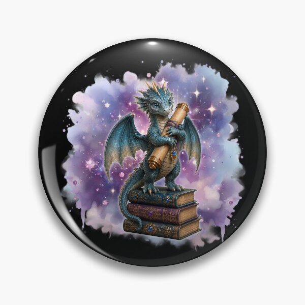Item preview, Tiny Dragon Hugging A Magic Scroll designed and sold by Karen Wood.