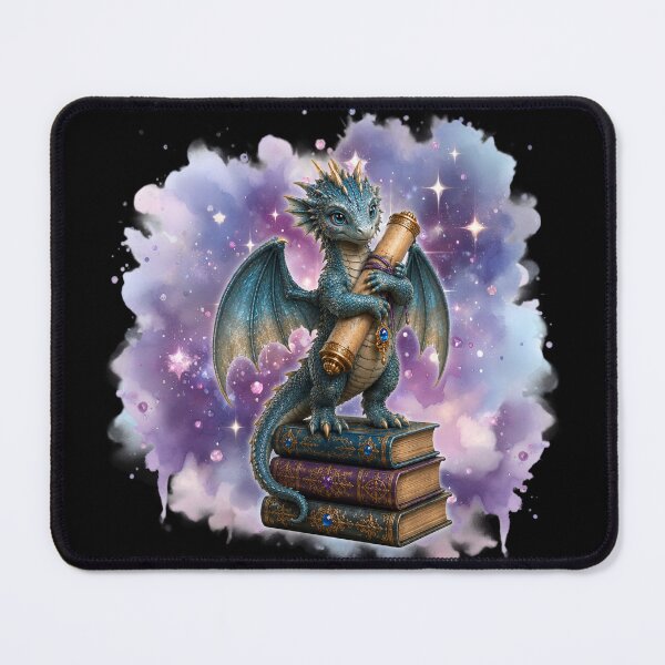 Item preview, Tiny Dragon Hugging A Magic Scroll designed and sold by Karen Wood.