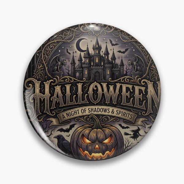Item preview, Halloween Gothic Castle Night of Shadows Spirits Poster designed and sold by DarkOriginArts.