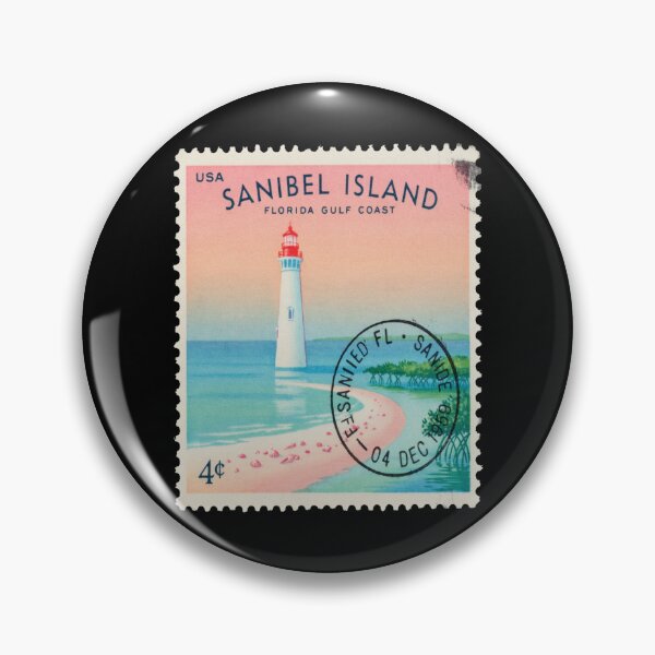 Item preview, Sanibel Island Florida Lighthouse Shell Coast Stamp Sticker designed and sold by stickercuffs.