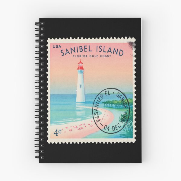 Item preview, Sanibel Island Florida Lighthouse Shell Coast Stamp Sticker designed and sold by stickercuffs.