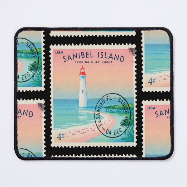 Item preview, Sanibel Island Florida Lighthouse Shell Coast Stamp Sticker designed and sold by stickercuffs.