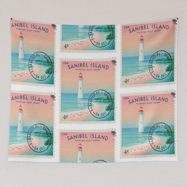 Item preview, Sanibel Island Florida Lighthouse Shell Coast Stamp Sticker designed and sold by stickercuffs.