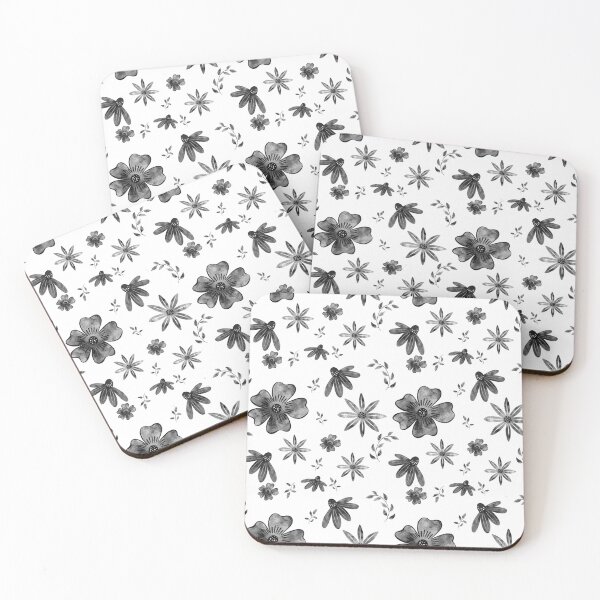 Item preview, Black and White Floral Seamless Design designed and sold by Cato Designs.