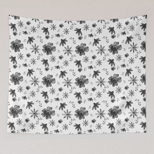 Item preview, Black and White Floral Seamless Design designed and sold by Cato Designs.
