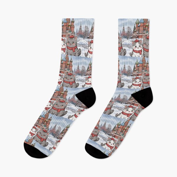 Item preview, Kawaii Cats Red Square Moscow - Freda and Junior Russia Travel designed and sold by MAISON SYLVIE.