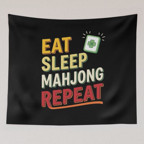 Item preview, Eat Sleep Mahjong Repeat Mahjong Player Hobby designed and sold by w66aboo.