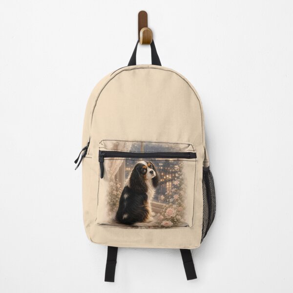 Item preview, Cavalier King Charles Spaniel by the Window with Roses designed and sold by ManJiangHong.
