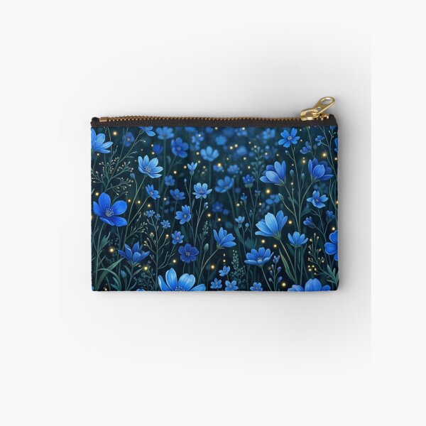 Item preview, Night Blue Wildflowers Glowing Fireflies Floral Nature Graphic designed and sold by PACS0011.