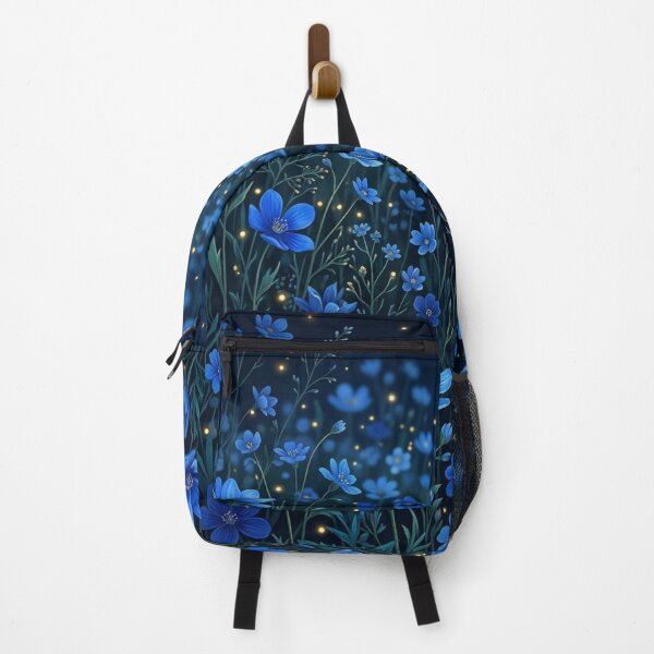 Item preview, Night Blue Wildflowers Glowing Fireflies Floral Nature Graphic designed and sold by PACS0011.