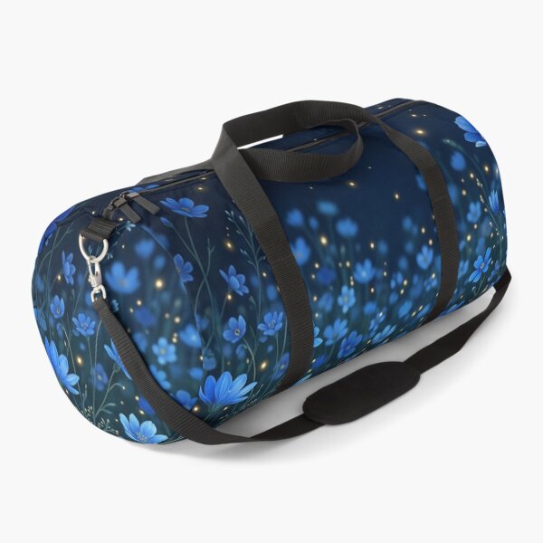 Item preview, Night Blue Wildflowers Glowing Fireflies Floral Nature Graphic designed and sold by PACS0011.