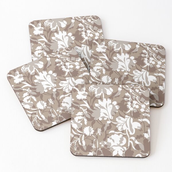 Item preview, Veiled flora - taupe beige designed and sold by Fabricatemyart.