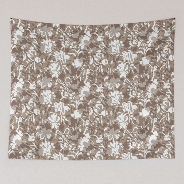 Item preview, Veiled flora - taupe beige designed and sold by Fabricatemyart.