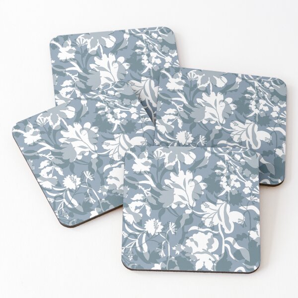 Item preview, Veiled flora - Slate Blue Grey designed and sold by Fabricatemyart.