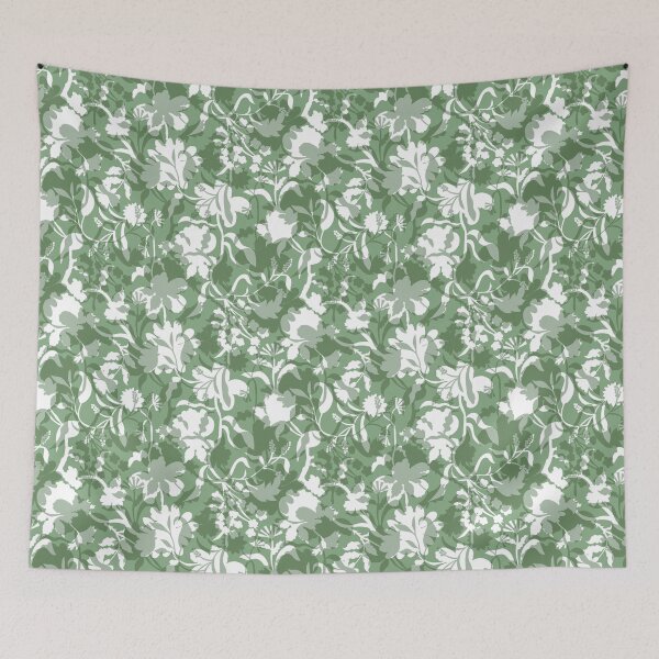 Item preview, Veiled flora - sage green designed and sold by Fabricatemyart.