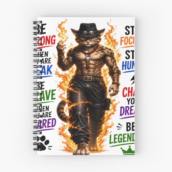 Item preview, Be Strong, Stay Focused – Fierce Fire Cat Motivational Streetwear designed and sold by abdlhakim taoufik.