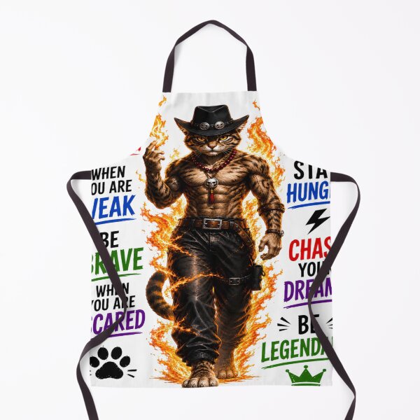 Item preview, Be Strong, Stay Focused – Fierce Fire Cat Motivational Streetwear designed and sold by abdlhakim taoufik.
