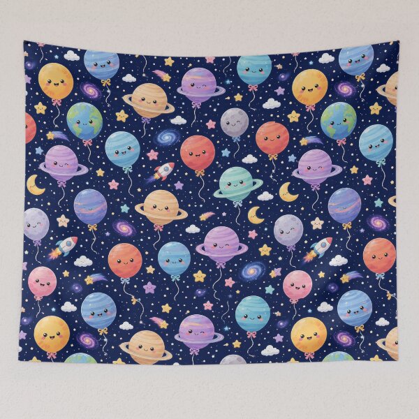 Item preview, Kawaii Space Balloon Planet designed and sold by Side Quest Co..