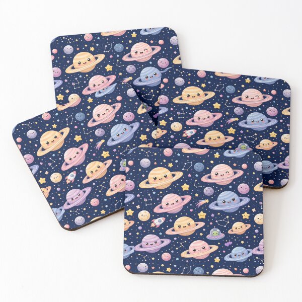 Item preview, Kawaii Saturns in a Starry Space designed and sold by Side Quest Co..
