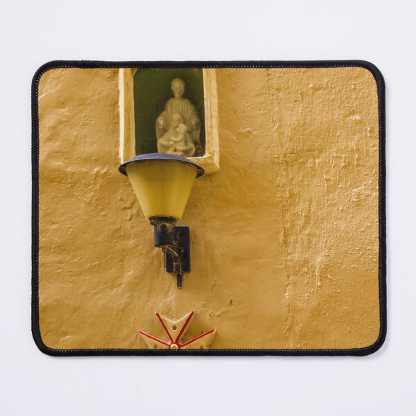 Item preview, Yellow Stucco Wall With Small Religious Shrine, Lamp and Decorative Star in Mediterranean Alley designed and sold by Nmallia.