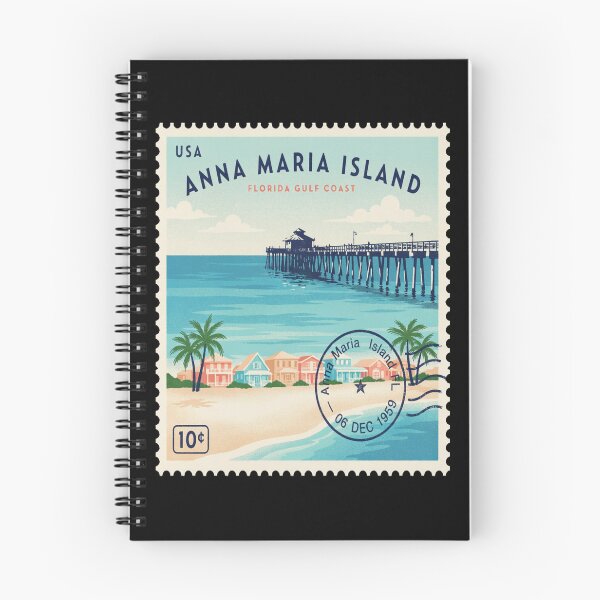 Item preview, Anna Maria Island Florida Pier Beach Village Stamp Sticker designed and sold by stickercuffs.