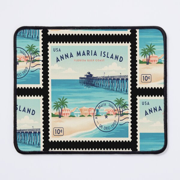 Item preview, Anna Maria Island Florida Pier Beach Village Stamp Sticker designed and sold by stickercuffs.