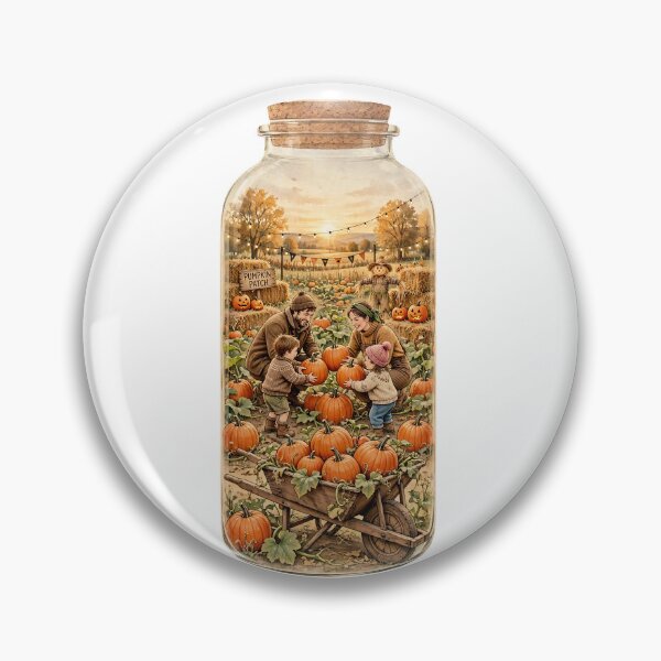 Item preview, Cozy Family Pumpkin Patch in a Jar - Autumn Fall Harvest Watercolor designed and sold by Neurospicy Trolls.
