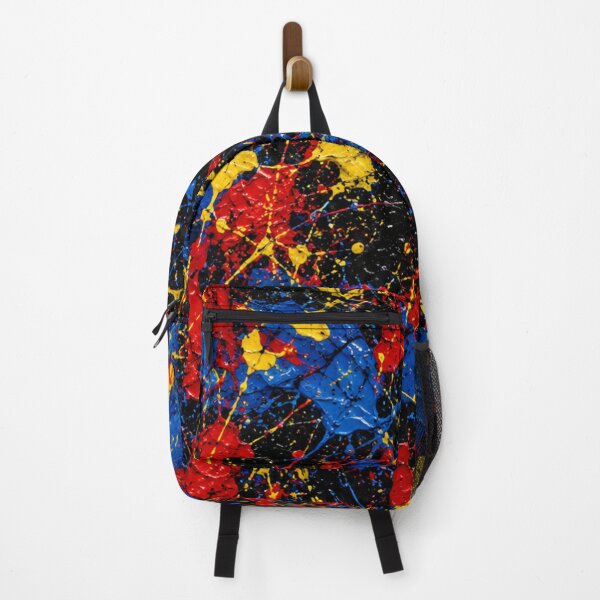 Item preview, Primary Color Paint Splatter Action Abstract Art designed and sold by THE SPLATTERED HAUS BY SAGE BANKS.