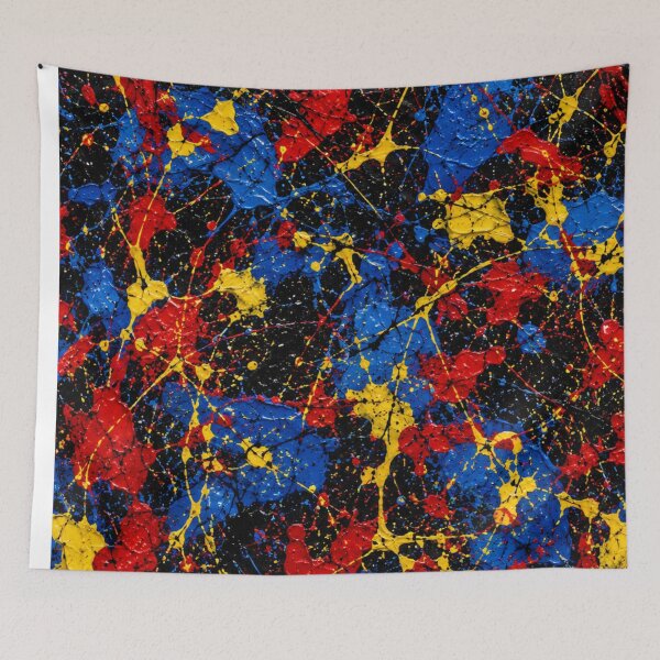 Item preview, Primary Color Paint Splatter Action Abstract Art designed and sold by THE SPLATTERED HAUS BY SAGE BANKS.